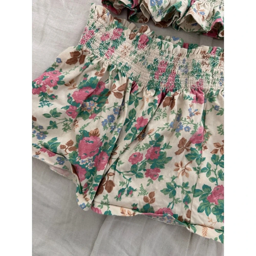 Polo Ralph Lauren Girls Floral Smocked Top and Skirt 2-Piece Set 6 Years Old